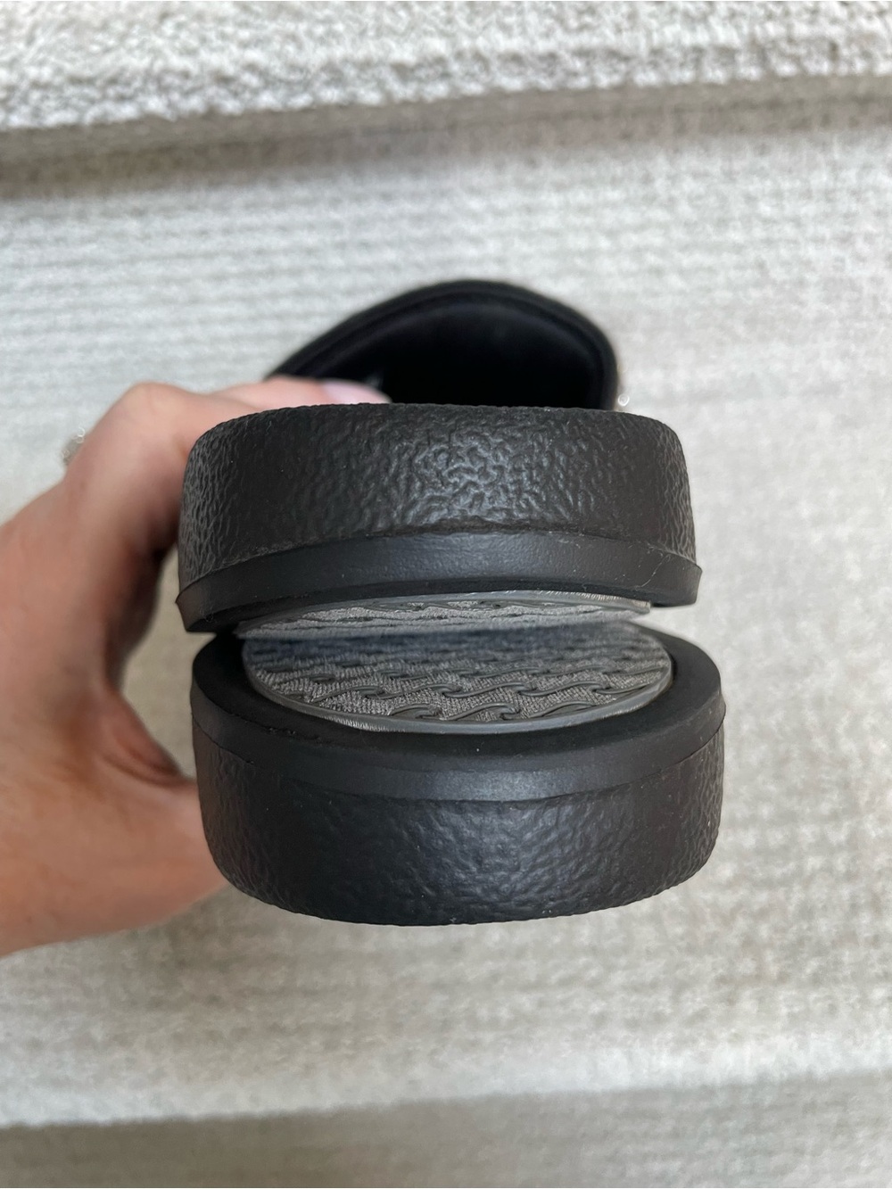 Skechers Black Cali Pop Ups Comfort Foot Bed Bling Sparkle Slides Sandals - Picture 6 of 10